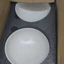 Ceramic Raised Cat Bowls, Elevated Tilted Cat Food and Water Bowls Set, Porcelain Stress Free Pet Feeder Dish for Cats and Small Dogs, Dishwasher and Microwave Safe, Set of 2(White)
