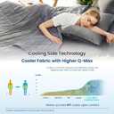 Cozy Bliss Cooling Throw Blanket for Hot Sleepers 50"x70", Q-Max 0.45 Cooling Comfort, Cold Blankets for Night Sweats Sleeping, Ultra-Cool Lightweight Breathable Blanket for Couch Bed, Glacial Grey