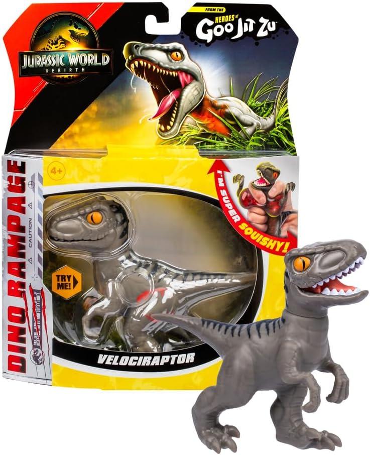 Jurassic World Rebirth Dino Rampage Heroes of Goo JIT Zu Velociraptor, Super Squishy and Stretchy, with Rampage Action Chomping Jaws and A Unique Goo Filling, 3 to Collect