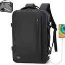 BESMART 38L Expandable Travel Backpack for Men, TSA Flight Approved Carry On Fits 17" Laptop, Waterproof Anti-Theft Backpack with USB Charging Port/Luggage Sleeve/Removable Wash Bag for Business Trip, Large
