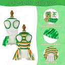 2-Pack Dog Dresses St. Patrick's Day Dog Dress with Lucky Shamrock Pattern Green Plaid Dog Skirt Stripe Puppy St. Patrick's Day Dress Clothes Outfit for Small Medium Dogs S