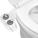 LUXE Bidet NEO 120 Plus - Patented Bidet Attachment for Toilet Seat, Innovative Hinges to Clean, Slide-in Easy Install, Advanced 360 Self-Clean, Single Nozzle, Rear Wash (Chrome)