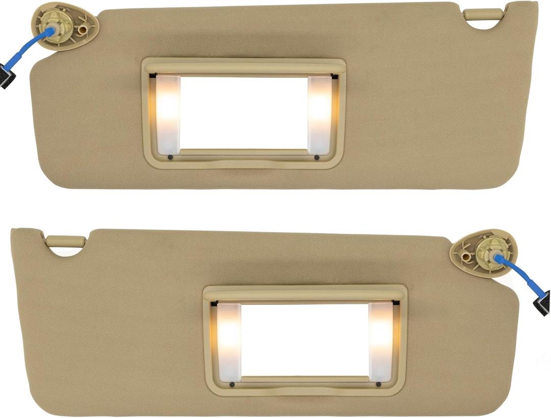 NHILES Driver & Passenger Side Sun Visor Fits for Honda Pilot 2016-2022 Honda Ridgeline 2018-2020 Replacement Sun Shade # 83280-TG7-A12ZA 83230-TG7-A12ZA (Shadow Beige)