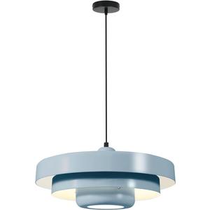 Minimalist Scandinavian Light Blue Pendant Light, 17.7" Large Adjustable Mid Century Hanging Light for Kitchen Island Dining Room Modern Apartment Pantry