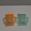 Momcozy Baby Pouch Holder No Squeeze for Food Pouches and Drink Boxes, Allows Baby to Self-feed and Avoid Messes, Baby Food Pouch Holder Handle is Easy to Grip, Comfortable, Green & Orange (Pack of 2)