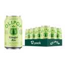 OLIPOP Prebiotic Soda Pop, Ginger Ale, Pantry Pack Packed with Prebiotics, Fiber, and Botanicals, Gluten Free, Vegan, GMO Free, 12oz (12-Cans) BB 12/7/26