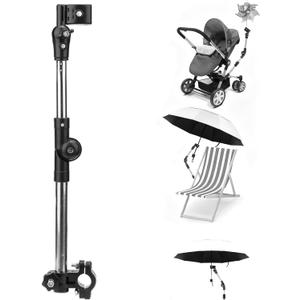 Umbrella Mount Holder, 360° Adjustable Umbrella Holder for Stroller, Hole Diameter,Umbrella Clamp Bike Umbrella Stretch Mount Stand Holder for Baby Stroller, Wheelchair, Walker, Rollator