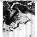 Black and White 60Wx72H Shower Curtain Abstract Gery Marble Modern Neutral Ombre Minimalist Elegant Ink Texture Chic Simple Bathroom Curtain Set Aesthetic Bath Bathroom Accessories Decor