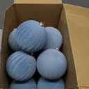 Syhood 16 Pcs 4 Inch Velvet Christmas Balls Large Velvet Xmas Tree Ornaments Balls Decorations Hanging Flocked Ornaments for Christmas Tree Home Garland Holiday Party Decor (Dusty Blue)