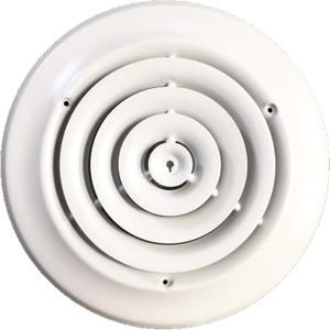 HBW 8" Round Ceiling Diffuser White Powder Coated with Outside Dimension of 12" Fitting in 8" Duct