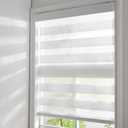 Zebra Roller Shades, Cordless Zebra Blinds for Window, Dual Layer Roller Window Blinds for Indoor, Light Control Light Filtering for Day and Night, 34''W X 47''H, White