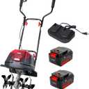 MZK 40V 12-inch Cordless Garden Tiller, 12In Width and 8.6In Depth Garden Rototiller,Battery Powered Garden Cultivator for Lawn/Gardening/Soil Cultivation(2 * 4.0Ah Battery&Charger Included),Orange