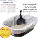 15 Count Fresh Kitty Litter Box Liners Super Thick, Durable, Easy Clean Up Jumbo Drawstring Scented Litter Pan Box Liners, Bags for Pet Cats (White/Pink)