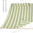 SUNCREAT Portable 2 Person Hammock with Hardwood Spreader Bar, Cotton Rope Outdoor Hammock with Polyester Pad, Green&Beige