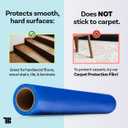 Floor Protection Film, 24 inch x 200' roll, Made in USA, Blue Self Adhesive Floor Protector for Moving and Construction, Temporary Covering for Protection of Hardwood, Tile, Other Hard Surfaces