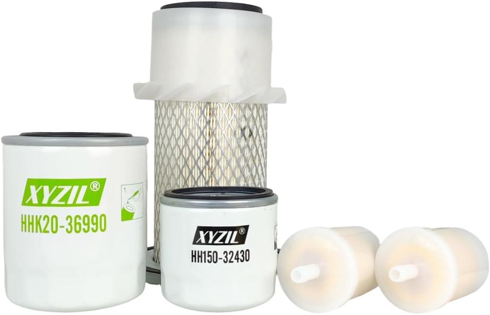 5/16" In-Line Fuel Air Oil HST Filter Kit Compatible with Kubota G1700 G1800 G1900 G2000 GF1800 GF1800E GF1800E-R-2 GF1800-R-2 HH150-32430 15852-11082 HH660-36060 12581-43012 Mower Air Cleaner