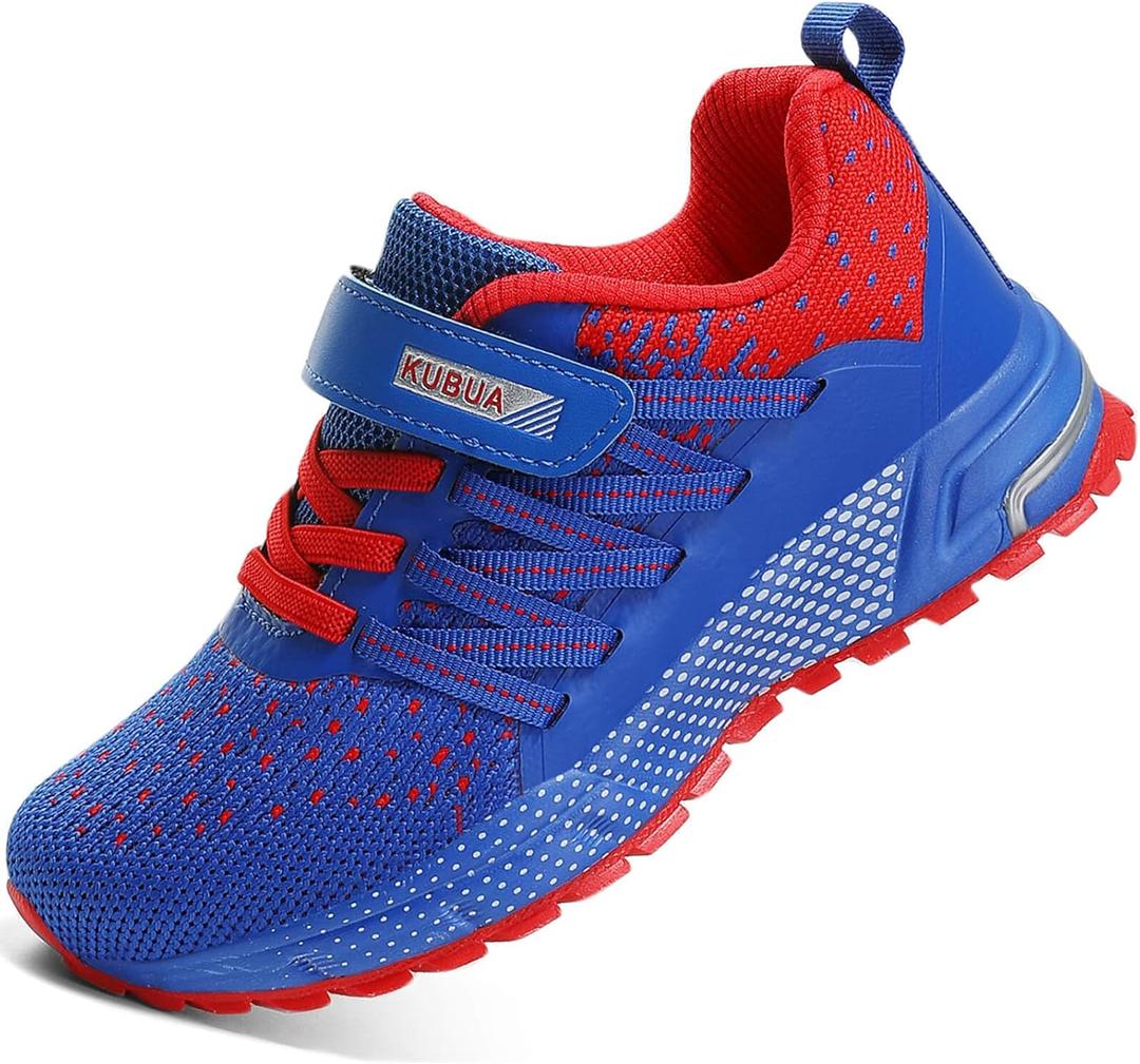 KUBUA Kids Sneakers for Boys Girls Running Tennis Shoes Lightweight Breathable Sport Athletic (9 Toddler, Blue Red a)