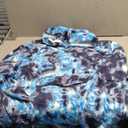 Krifey Wearable Blanket Hoodie, Oversized Sherpa Hooded as Birthday Gifts for Mom Women Girlfriend Men, Cozy Sweatshirt with Giant Pocket (Dark Blue Tie Dye)