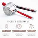 Bellemain 15 oz Large Potato Ricer | Heavy-Duty Stainless Steel Potato Ricer & Masher | Perfect for Mashed Potatoes | Kitchen Tool with Fixed Disc (Red)