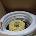 Mini Split Line Set,3/8" 5/8" OD Copper Pipes Tubing and 3/8 White PE Thickened Insulated Coil with Flared Nuts for Mini Split Air Conditioner HVAC or Heat Pump System (33FT(3/8+5/8) with wires)