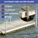 Stationary Side Leg Pipe Holder Dock Heavy Duty Hardware Stainless Steels Floating Dock Pipe Leg Sleeve for Post Pole