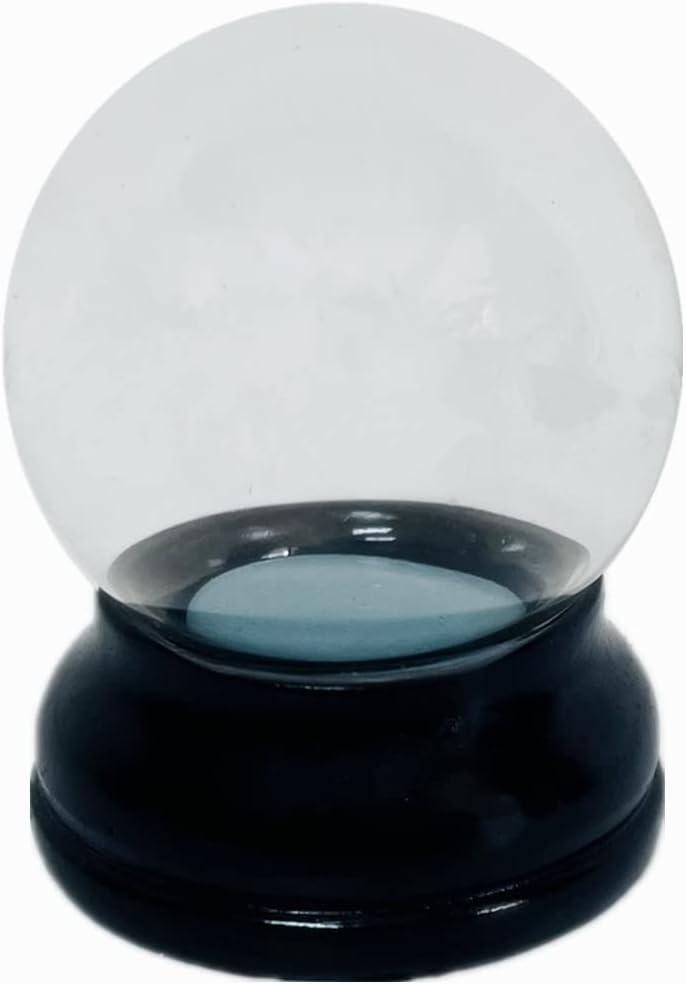 Clear DIY Empty Snow Globe kit Glass Water Globe Jar with Resin Base (45MM)