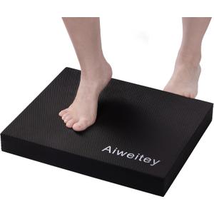 Stability Trainer Pad - Foam Balance Exercise Pad Cushion for Therapy, Yoga, Dancing Balance Training, Pilates,and Fitness (Black)