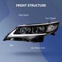 ECCPP Headlights for 2012-2014 for Toyota Camry Pair Headlight Assembly Black Housing Clear Reflector 8115006800 (Bulbs Not Included)