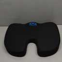 Everlasting Comfort Doctor Recommended Memory Foam Seat Cushion for Office Chairs & Car - Ergonomic Office Desk Accessories - Cushions for Tailbone Pain Relief, Sciatica (Black, Large)