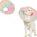 Touchdog Soft Cat Cone Collar, Waterproof Recovery Collar for Cats After Surgery, Lightweight Elizabethan Collar for Kittens (Pink Grad, S)