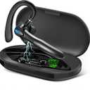 Bluetooth Headset, Wireless Bluetooth Earpiece with 400mAh Charging Case 55 Hours Talking Time Built-in Microphone for iOS Android Cell Phone, V5.3 Hand-Free Headphones for Trucker, Office,Black