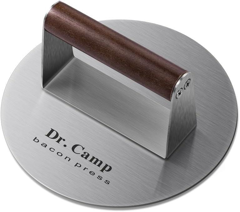 7 INCH Stainless Steel Smash,Burger Press,Burger Smasher,Hamburger Press,Patty Smasher, Meat Press, Bacon Press, Grill Press with Wood Handle (HT-B-7005)