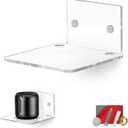 4.5" Small Baby Monitors & Speaker Wall Mount Shelf, Adhesive & Screw in, Also for Security Cameras, WiFi Routers, Decor, Plants, Photos, Kitchen, Cable Box & More, Universal