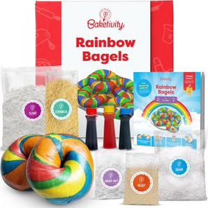 Baketivity Rainbow Bagel Kids Baking Kit - Baking Kits for Kids with Premeasured Ingredients, Step-By-Step Instructions, Video Guide, and STEM Lessons - Kids Cooking Kit for Ages 6-12+ Baketivity Rainbow Bagel Kids Baking Kit - Baking Kits for Kids with Premeasured Ingredients, Step-By-Step Instructions, Video Guide, and STEM Lessons - Kids Cooking Kit for Ages 6-12+