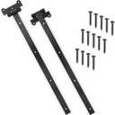 24" Black Door Hinges  2Pcs Gate Hinges with 14 Mounting Screws  Heavy Duty 4mm Thick Iron Construction with Black Powder Coating  Ideal for Gates, Sheds, Barns