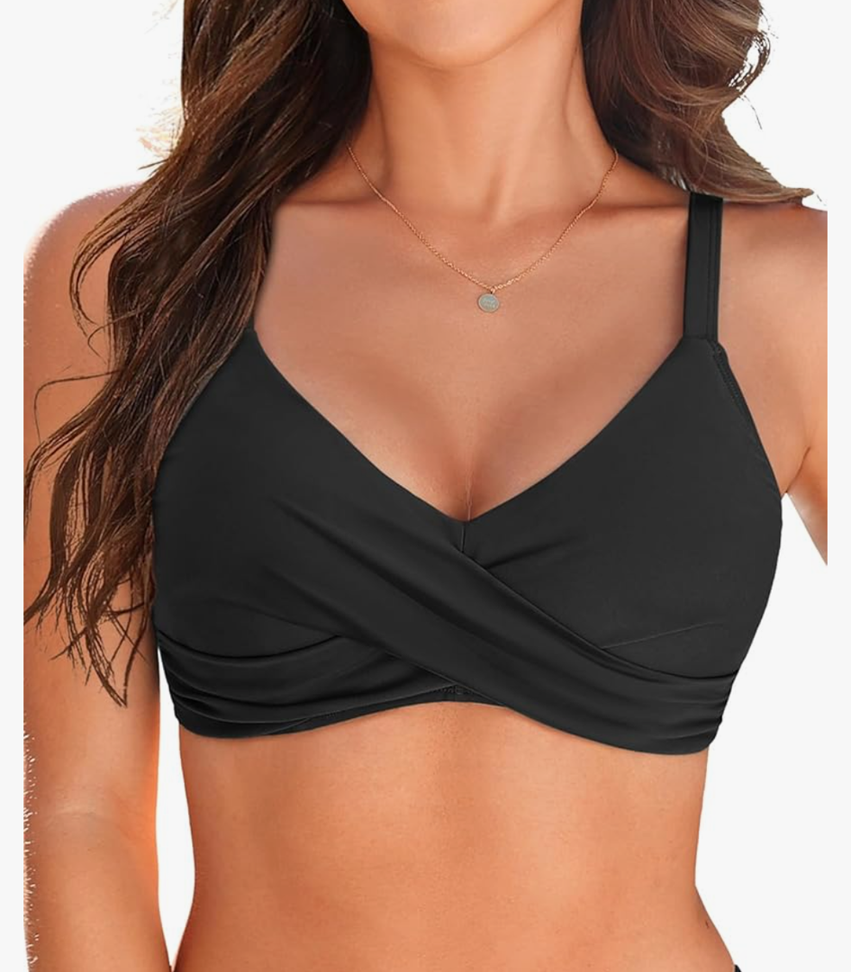 Women Underwire Bikini Top Only - Push Up Bathing Suit Top Padded Swim Bra 2025 Swimsuits Top
100+ bought in past month Black M