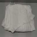 ChiaoLezhee Women's Elegant Pleated Floor Length Prom, Lace-Up Back Fairy Chiffon Bustier Dress for Special Occasions (Medium, White)