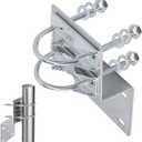 2 Pcs Antenna Mount Bracket, Pole Mounting Bracket, Heavy Duty Antenna Pole Mount, Outdoor Antenna Pole Mast Mount Bracket with Double U Bolt Clamp V Jaw Bracket Not Include Pole