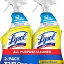 Lysol All Purpose Cleaner Spray, Multi-Purpose Disinfecting Spray, Kitchen & Bathroom Cleaner, Lemon Breeze Scent, 32 Fl Oz (Pack of 2)