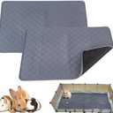 2-Pack 24”x18” Washable Guinea Pig Cage Liner - Reusable & Anti-Slip Guinea Pig Bedding, Instant Absorbent Rabbit Pee Pads, Perfect Cage Liners for Small Animals, Hamster, Puppy