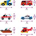 Tub Works Emergency Cars Light Up Bath Toys, 6 Pack | Water-Activated Light Up Toys Flash & Change Color | Soft, Squeezable Baby & Toddler Bath Toys | Sensory Toys with Bath Lights for Kids Bath