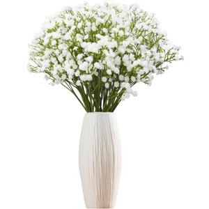 Babys Breath Artificial Flowers Bulk, 36Pcs Fake Baby Breath Flowers Artificial 11inch White Faux Gypsophila Real Touch Flowers for Wedding DIY Bouquet Arrangement Party Home Garden Decoration