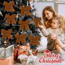 12 Pcs Christmas Velvet Bows 6 Inch Rustic Wreath Gift Bows Vintage Xmas Ribbon Bows Holiday Ornaments for Christmas Tree Wreath DIY Xmas Crafts Home Decorations (Khaki)