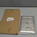 Metal Wall Plate for Electrical Outlets, Decorative Brushed Nickel Switch Plates Outlet Cover, Light Switch Cover Plate, 3-Gang Wall Plates (Triple Toggle, 1 Pack)