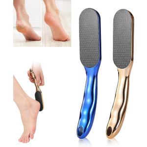 2pcs Hard Skin Remover Nano-Glass Foot File, Nano Glass Foot File with Non-Slip Ergonomic Handle, Professional Foot Care Tools (Gold+Blue)