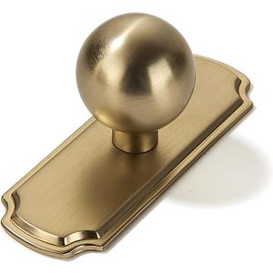 khtumeware 10-Pack Heavy Duty Solid Backplate for Cabinet Knobs Brushed Brass Drawer Knobs with Backplate Suitable for Dresser and Kitchen Cabinet Hardware.