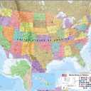Maps International Large Political USA Wall Map - Laminated - 36 x 48