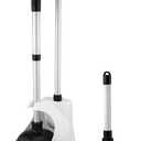 NEIKO 60168A Toilet Plunger Set, 4 Piece, Bonus Mini Sink & Drain Plunger, Toilet Bowl Brush & Caddy, Patented All-Angle Design, Telescopic Aluminum Handle, Bathroom Toilet Brush and Plunger Set