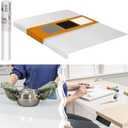 Silicone Mat for Kitchen Counter with "Edge Protection" Quartz Countertop Protector Mats Silicone Heat Resistant Mat No Folds or Wrinkles 1.5mm Thick, 24"x16", Translucent
