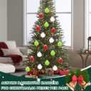 24 Pcs Christmas Balls Ornament 2.5 Inch Hanging Red Green Christmas Feather Balls for Xmas Tree Decorations Home Indoor Outdoor Holiday Party Decor